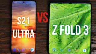 GALAXY S21 ULTRA VS Z FOLD 3 (In-Depth Comparision) -better pictures or enhanced productivity?