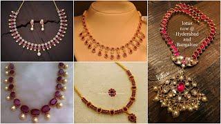 Latest Desginer Ruby Necklace Designs 2022|| Latest  Ruby Jewellery Designs 2022