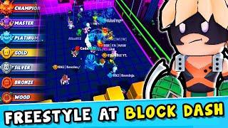 【STUMBLE GUYS】BACK FREESTYLE MOMENT 200 IQ AT BLOCK DASH!!! LEST GO PLAY STUMBLE GUYS