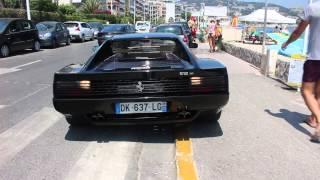 Ferrari 512 TR Testarossa sound revving in Cannes