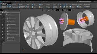 Многотельное моделирование в Компас 3D. 3D моделирование автомобильного литого диска.