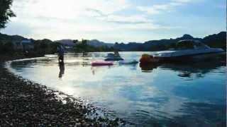 boat on colorado river time-lapse