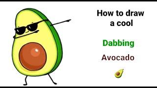 How to draw a cool dabbing avocado  | Easy | Draw Kawaii With Zaima |