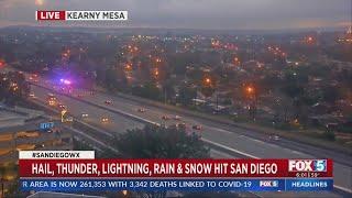 Hail, Thunder, Rain and Snow Hit San Diego