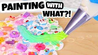 Painting with SILICONE & Piping Tips! // DECODEN Art On Canvas