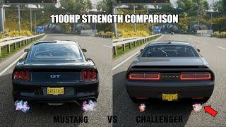 Mustang GT vs Challenger Hellcat 1100HP - Forza Horizon 4 | Steering Wheel + Shifter