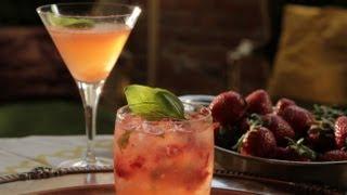 Strawberry Basil Blush Cocktail - Kathy Casey's Liquid Kitchen - Small Screen