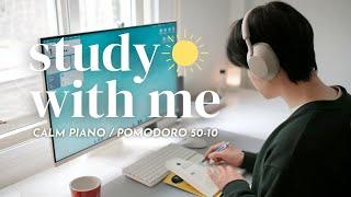  5-HOUR STUDY WITH ME TO START 2025 |  Calm Piano | Pomodoro 50/10