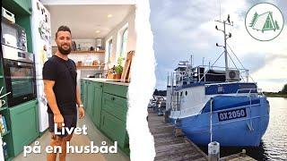 Kærestepar bor på en husbåd året rundt i Danmark | Rundvisning | Hvad koster det?