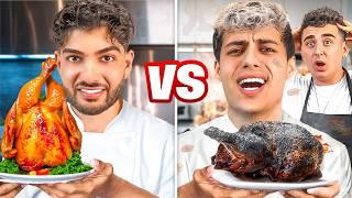 4 YouTubers VS 1 Pro Chef Cooking Challenge