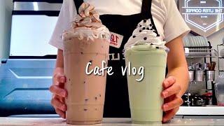 (Eng)‍️Pistachio choco latte & Pistachio frappe‍️/ New menu released / cafe vlog / asmr