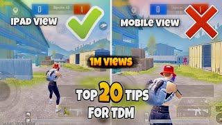 TOP 20 TIPS & TRICKS TO BECOME A TDM MASTER   | PUBG MOBILE / BGMI