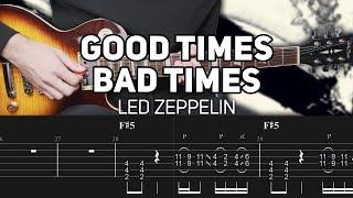 Led Zeppelin - Good Times Bad Times (Guitar lesson with TAB)