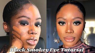 EASY BLACK SMOKEY EYE TUTORIAL | Jasmine Adetunji