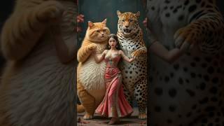 orange fat cat and leopard calling pig#cat​ #aicat​ #fatcat​   #orangecat​ #cat2025​#funny  #animals