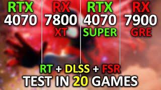 RTX 4070 vs RX 7800 XT vs RTX 4070 SUPER vs RX 7900 GRE | Test in 20 Games at 1440p | 2024