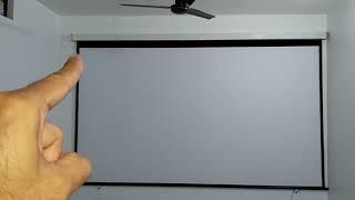 Elcor projector screen 12 by 7 setup, screen types, how to operate screen detail review