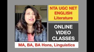 NTA UGC NET Online Video Classes,  All English Literature courses, MA, BA Hons, BA,