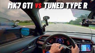 Tuned Civic Type R vs MK7 GTI (360 whp)!