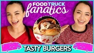 JUICY BURGER CHALLENGE | Food Truck Fanatics w/ The Merrell Twins