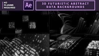 3D Futuristic Abstract Data Background Animation in AE | After Effects Tutorial | No Plugins