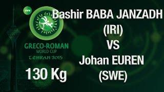 Group A, Round 2 - Greco-Roman Wrestling 130 kg - BABA JANZA (IRI) vs EUREN (SWE) - Tehran 2015