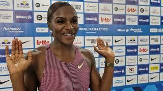 Dina Asher-Smith Reacts To 2nd Place Behind Julien Alfred In Brussels 100m Dash