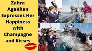 Zahra Aga Khan Expresses Her Happiness with Champagne and Kisses