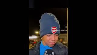 Arsenal fan Tear’s up after losing 2-0 to Liverpool