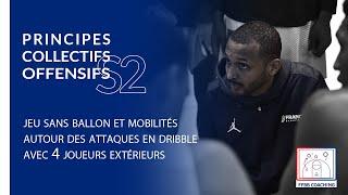 S2 : Jeu sans ballon et mobilités autour des attaques en dribble avec 4 joueurs extérieurs