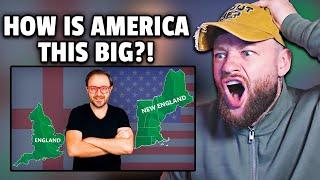 Shocked British Guy reacts to "How America Makes Britain Look Like a Tiny Village"