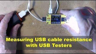 Measuring USB cable resistance using USB testers