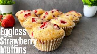 Eggless Strawberry Muffins | Valentine's day Special | Fresh & Moist Strawberry Muffins | Best Bites