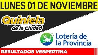 Resultados Quinielas Vespertinas de la Ciudad y Buenos Aires, Lunes 1 de Noviembre