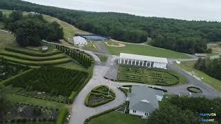 Drone flies over summer camp