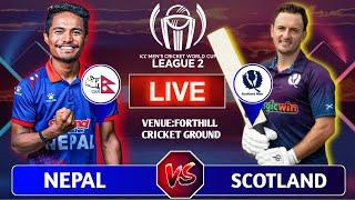 Nepal vs Scotland Cricket Live Score & Commentary | Nep vs Sco cwc League 2 | Cricfoot Nepal