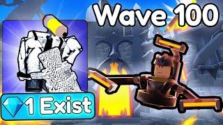 I Beat WAVE 100 Using HAMMER PENCILMAN! (Toilet Tower Defense)