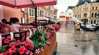 Walking in RAIN in MOSCOW. REAL atmosphere in Russia. Binaural rain walk