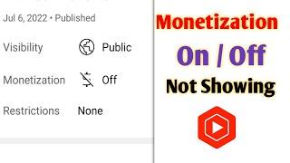 Monetization Option Not Showing 2022 In Youtube Studio || Fix Monetization Problem