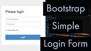 Bootstrap Simple Login Form | Bootstrap Tutorial for Beginners