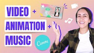 How to Create Videos with Animations and Music in Canva FOR FREE! - Updated Tutorial