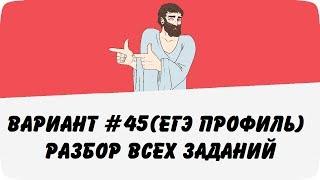 Вариант #45 (разбор всех заданий) ЕГЭ профиль по математике (ШКОЛА ПИФАГОРА)