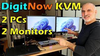 Maximize Your Multitasking with the DigitNow KVM Switch - Connect 2 PCs to 2 Monitors