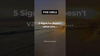 5 Signs He Doesn't Value You... #shorts #psychologyfact #subscribe