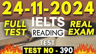 IELTS Reading Test 2024 with Answers | 24.11.2024 | Test No - 390