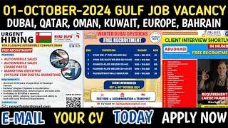 01 October 2024 Gulf Jobs Vacancy, Saudi Bike Riders Jobs, Kuwait Jobs, Dubai Freshers Job, Gulf Job