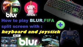 How to play Blur/Fifa split screen with keyboard and joystick