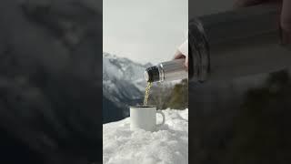 Drinking tea in the snow | Beautiful Nature | No Copyright Videos | Background video of #tea