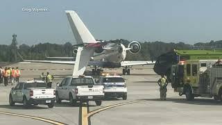 Delta flight clips another plane on taxiway, knocks off smaller plane's tail