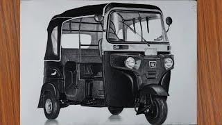 Auto Rickshaw Pencil Sketch️